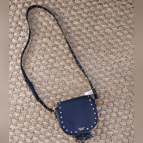 VICTORIA'S SECRET STUDDED CROSSBODY BAG, BLACK GOLD - Picture 2 of 11